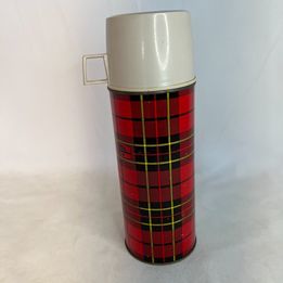 Fishing Vintage Red Plaid Thermos 1950's Model # 156 Filler No. 22  All Original