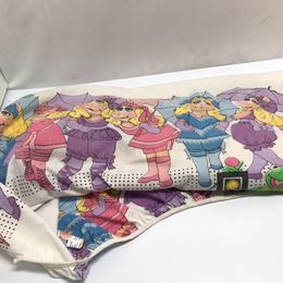 Vintage 1980's Toys Muppets Miss Piggy Kermit The Frog Cotton Twin Size Fitted Sheet RARE