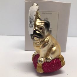 Christmas Ornament NEW in box Puppy Dog PUG Made In Germany