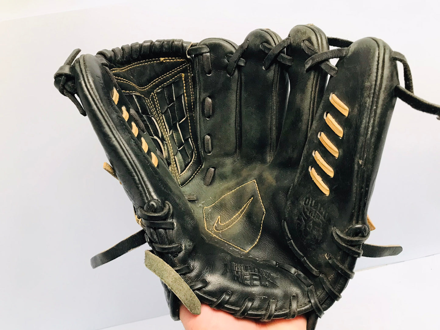 Baseball Glove Adult Size 12 inch Nike Diamond Pro Elite Black Leather Thick Quality Fits Left Hand