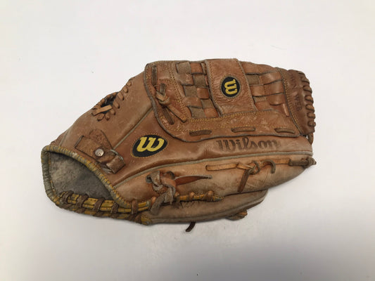 Baseball Glove Adult Size 13 inch Wilson Leather Tan Brown Fits Left Hand