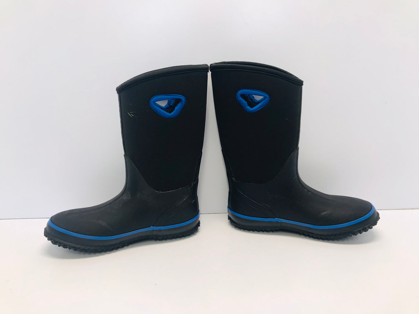 Bogs Style Child Size 4 Neoprene Rubber Winter Rain Boots Blue Black Excellent