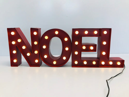 Christmas Large Metal Plug In Noel Sign 23x8 Inch Works Perfect As New