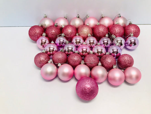 Christmas Ornaments 37 Assorted Pink Bling Glam Assorted