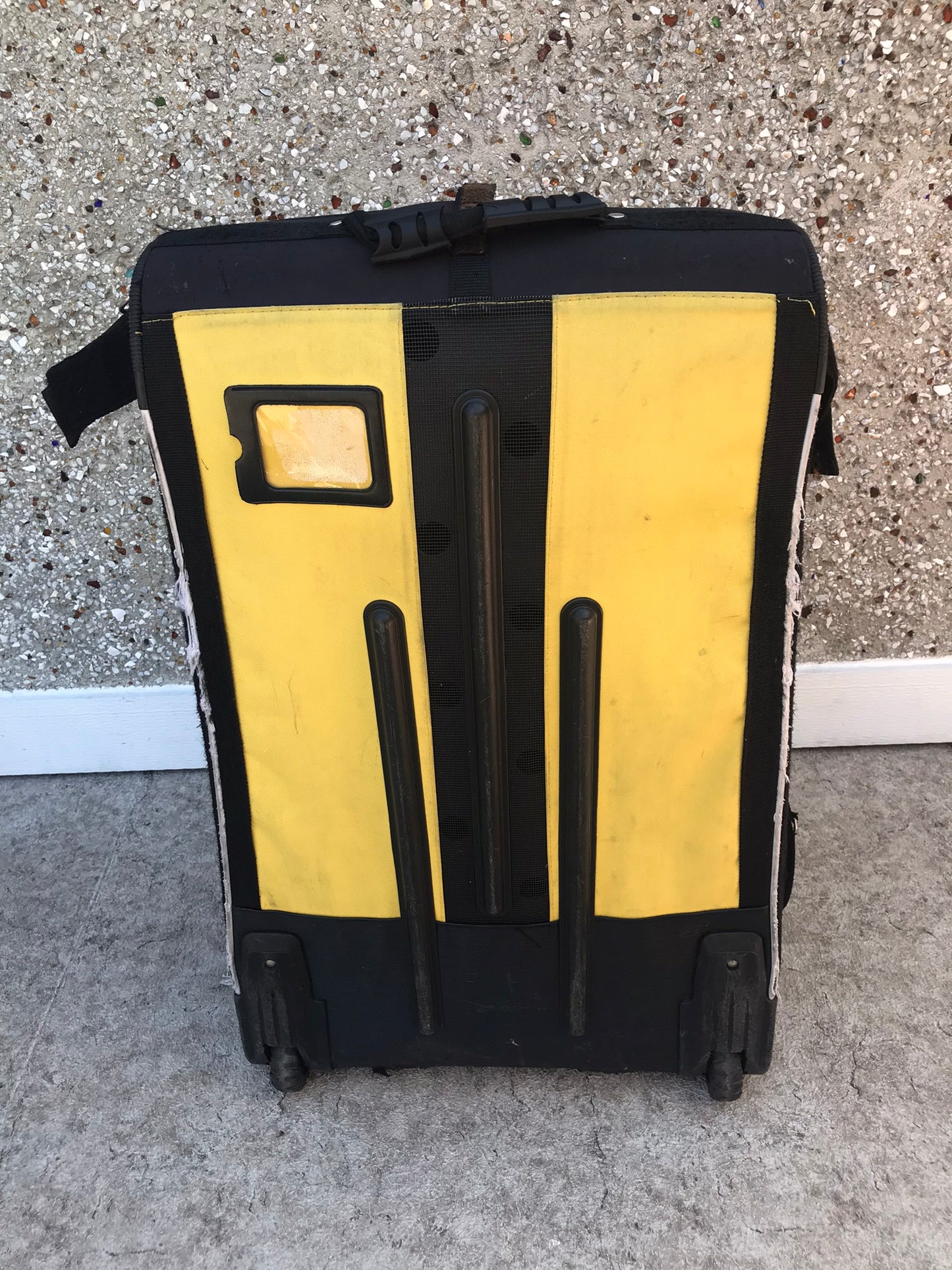 Hockey Bag Junior Child Size On Wheels Grit Minor Wear Black Yellow