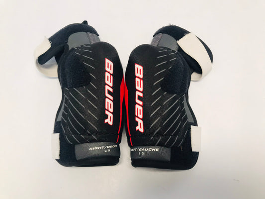 Hockey Elbow Pads Child Size Junior Large Bauer Lil Sport Black Grey Red Like New