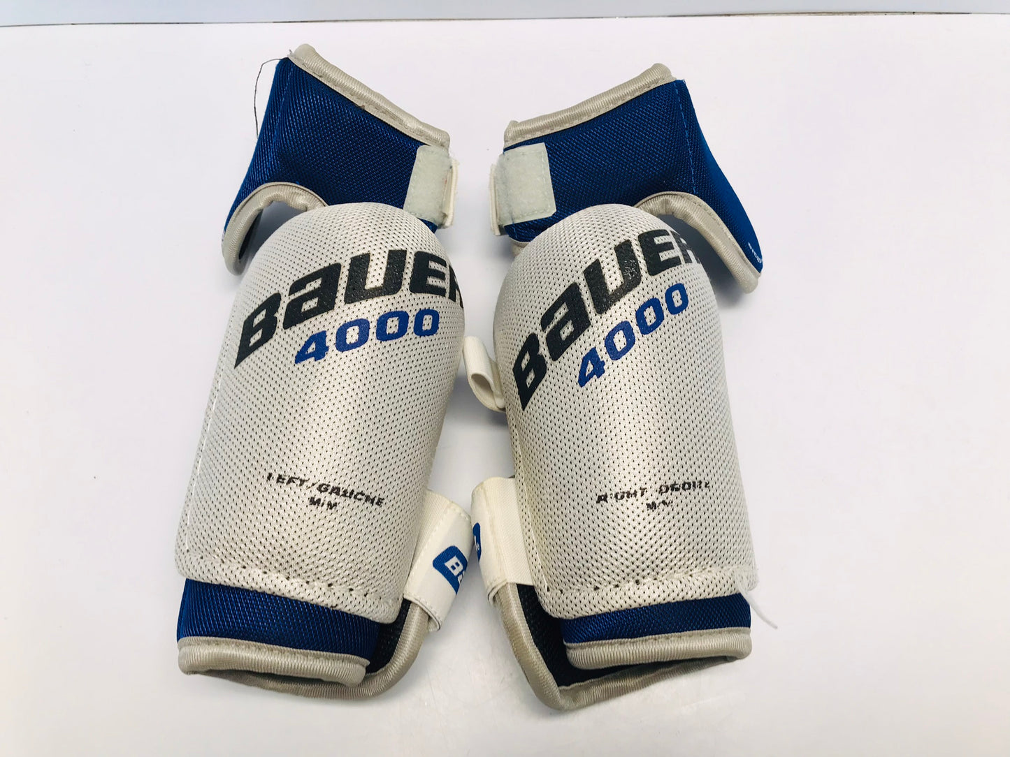 Hockey Elbow Pads Men's Size Medium Bauer 4000 Blue White