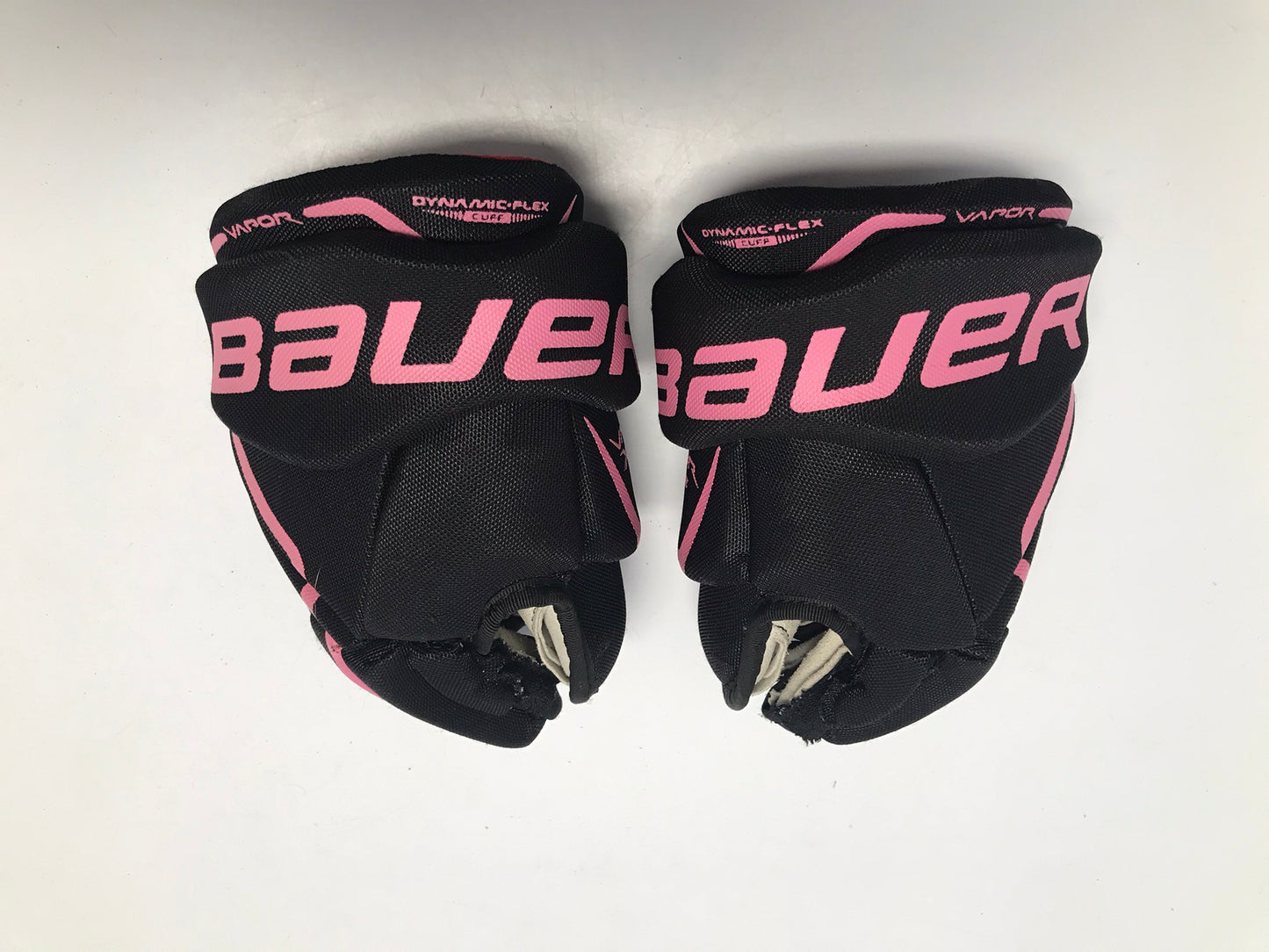 Hockey Gloves Child Size 9 inch Bauer Vapor Black Pink Excellent