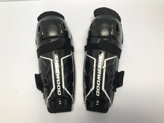 Hockey Shin Pads Child Size 9in Sherwood Calf Wrap Black Red Excellent