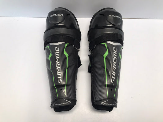 Hockey Shin Pads Junior Size 12 inch Bauer Supreme One.6 Black Green Tappered Leg