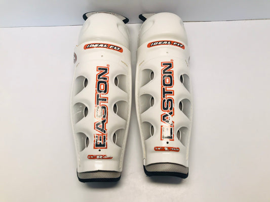 Hockey Shin Pads Men's Size 14 inch Easton White Orange Excellent