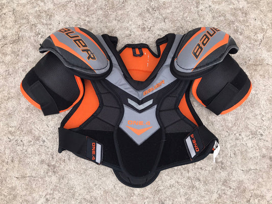 Hockey Shoulder Chest Pad Child Size Junior Large 10-12 Bauer One.4 Black Orange