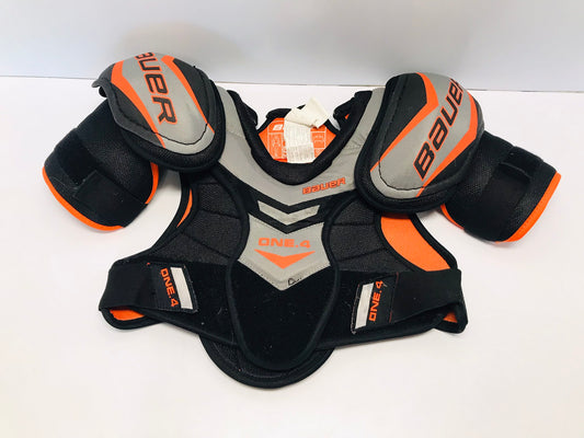 Hockey Shoulder Chest Pad Child Size Junior Medium Bauer Supreme One4 Black Orange Grey Excellent