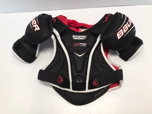 Hockey Shoulder Chest Pad Child Size Junior Small 6-8 Bauer Vapor X Pro Black Red Like New