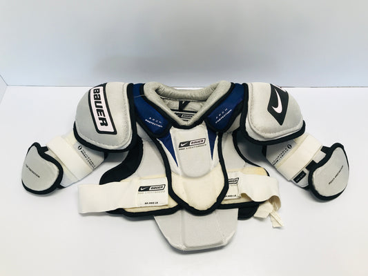 Hockey Shoulder Chest Pad Men's Size Small Bauer Pro Lightspeed White Blue