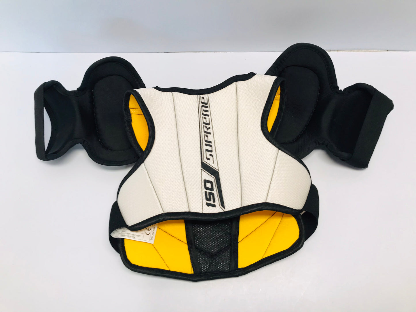 Hockey Shoulder Chest Pad Child Size Youth Large Bauer Supreme White Black Yellow New Demo Model