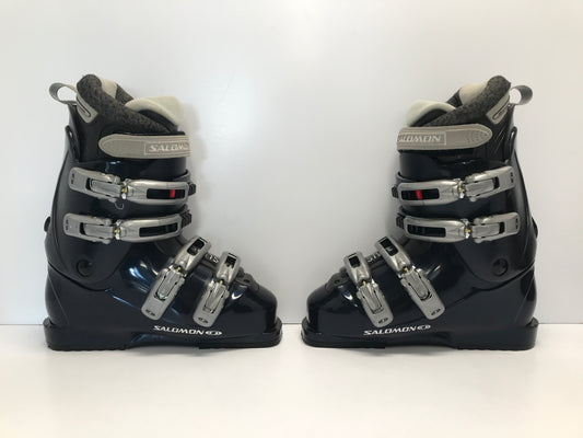 Ski Boots Mondo Size 25.5 Men's Size 7.5 Ladies size 8.5 295 mm Salomon Marine Blue Grey Like New