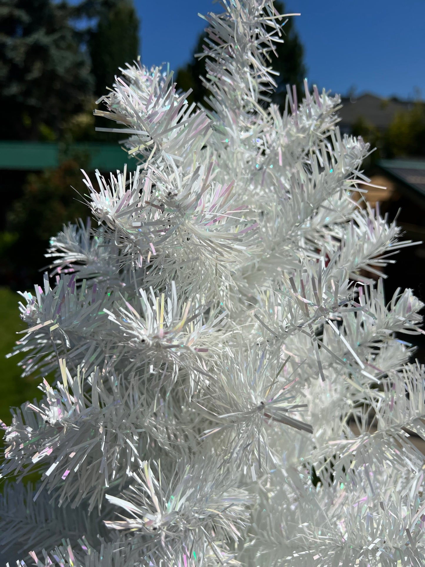 Christmas Vintage 2 Feet Tall Snow White Tree With A Touch Of Soft Pink Shiny Pieces Outstanding