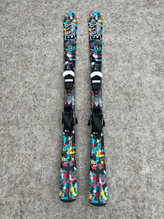 Ski 130 Elan Pinball Multi Color Parabolic With Bindings Excellent