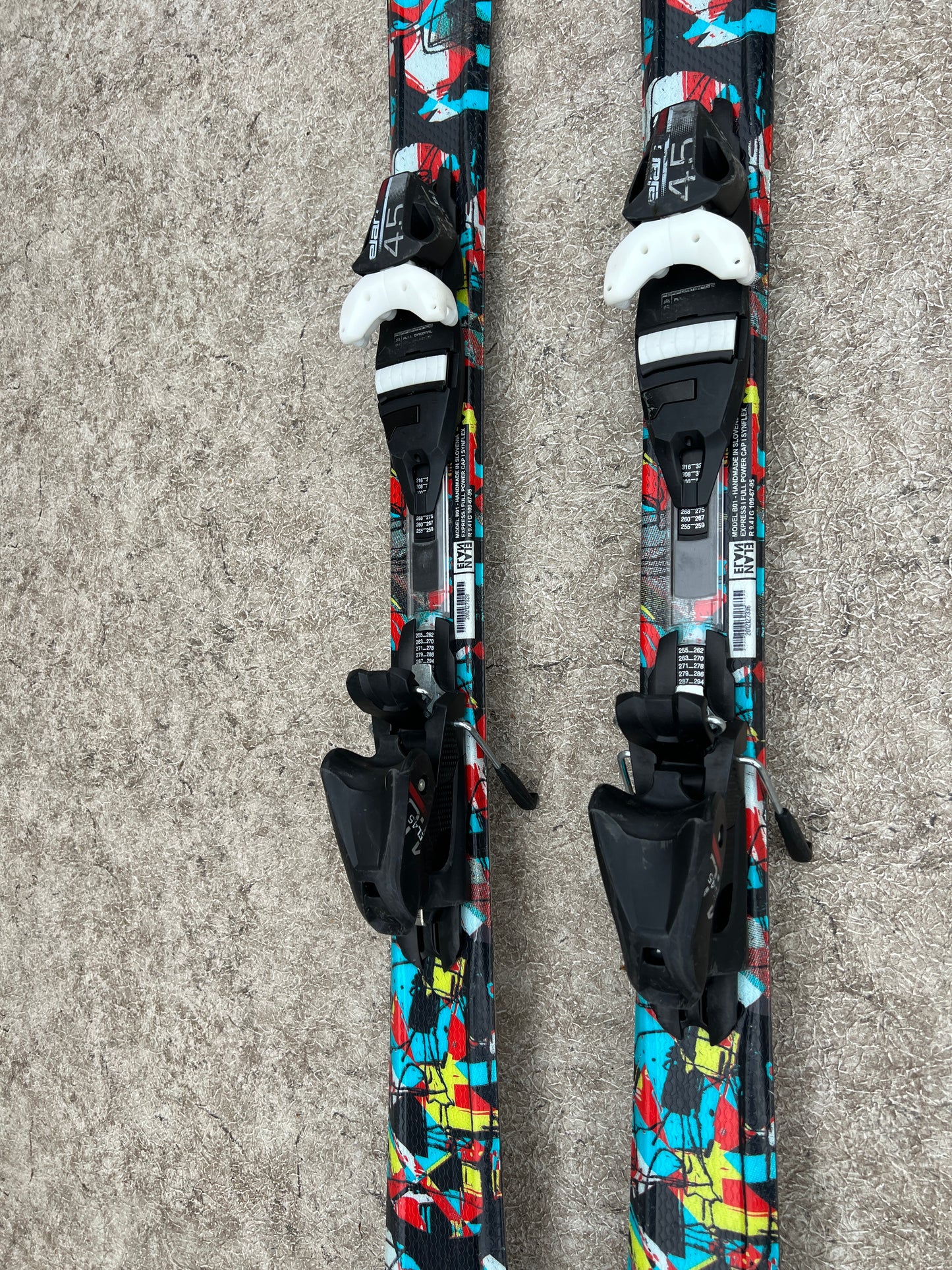 Ski 130 Elan Pinball Multi Color Parabolic With Bindings Excellent