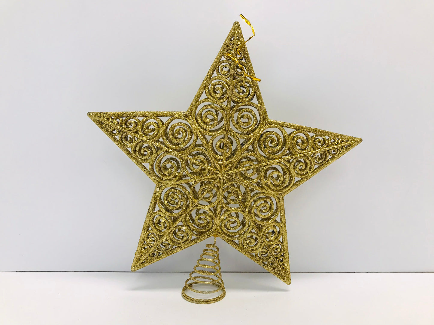 Christmas Ornament Star Tree Topper Brilliant Gold Glitz and Glam 12x12"