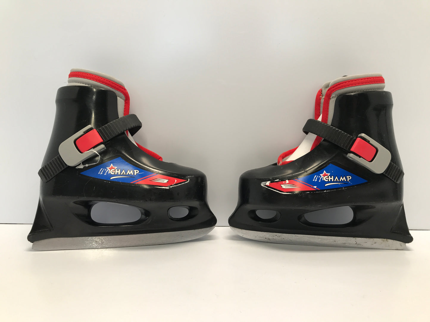 Ice Skates Child Size 8-9 Toddler Bauer Lil Sport Black Red Adjustable