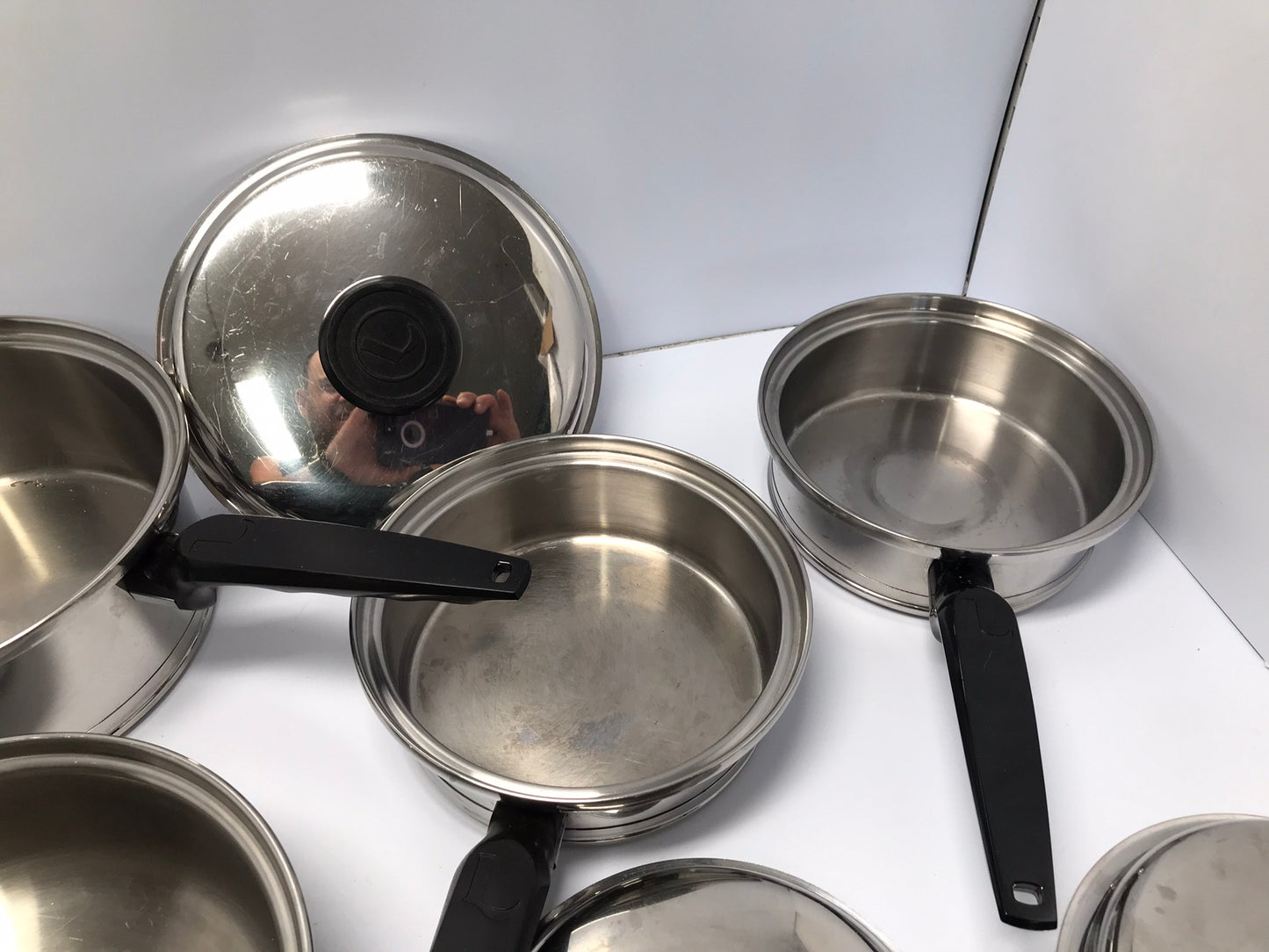 Lifetime Stainless Steel Cookware Set Lifetime Warranty 10 Piece With Dome Pot Lits and Reg Lids Like New