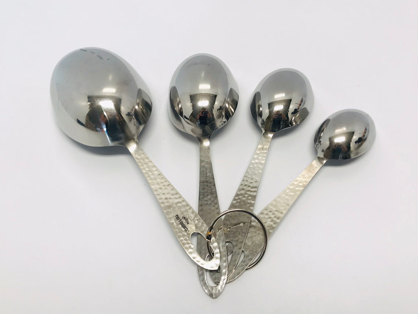 Pier 1 Large Spoon Cup Size Measuring Spoons Stainless Steel Like New RARE