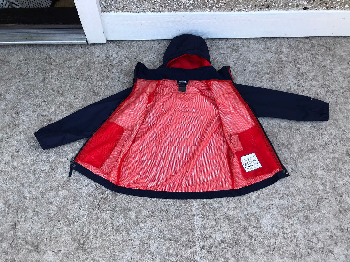 Rain Coat Child Size 7-8 The North Face Marine Blue Red  Excellent