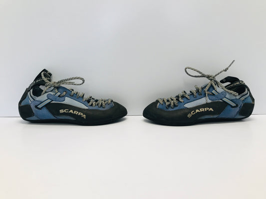 Rock Climbing Shoes Women USA Size 6.5 Men USA 5.5 Scarpa Blue Excellent