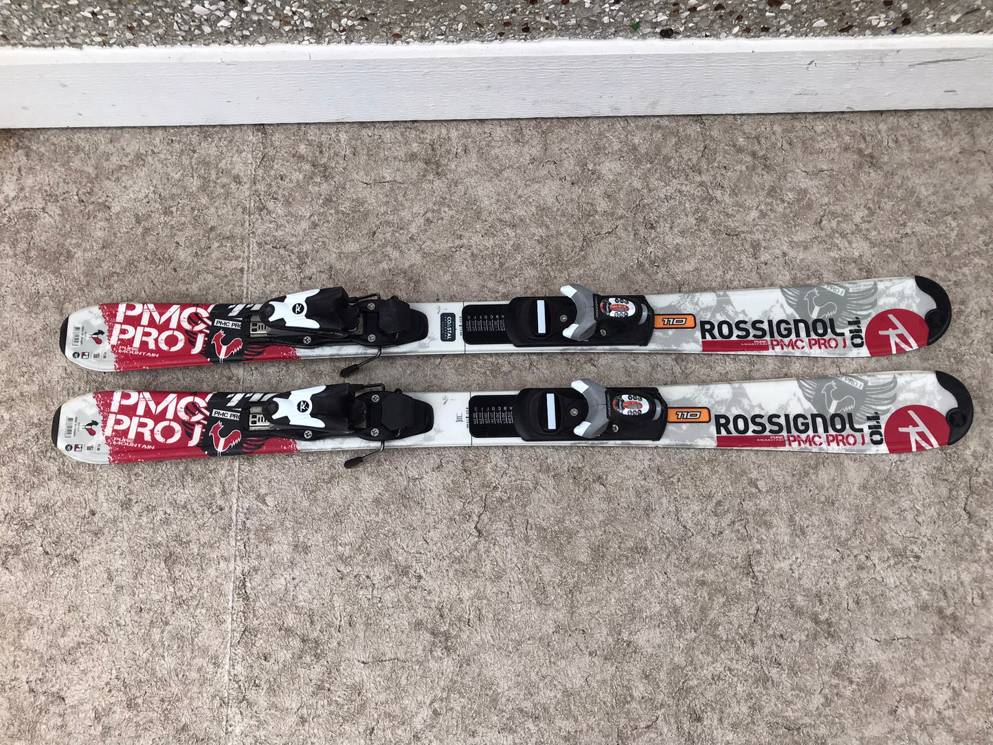 Ski 110 Rossignol Pro J Parabolic White Red Blue With Bindings Excellent