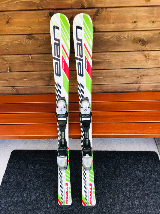 Ski 120 Elan Green White Red Parabolic With Bindings