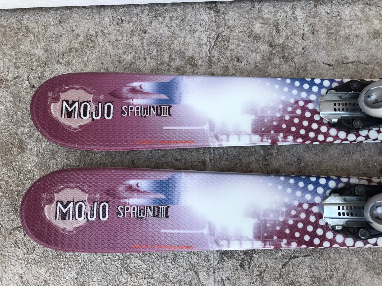 Ski 125 Head Mojo Spawn III Twin Tip Parabolic Red White With Bindings Excellent