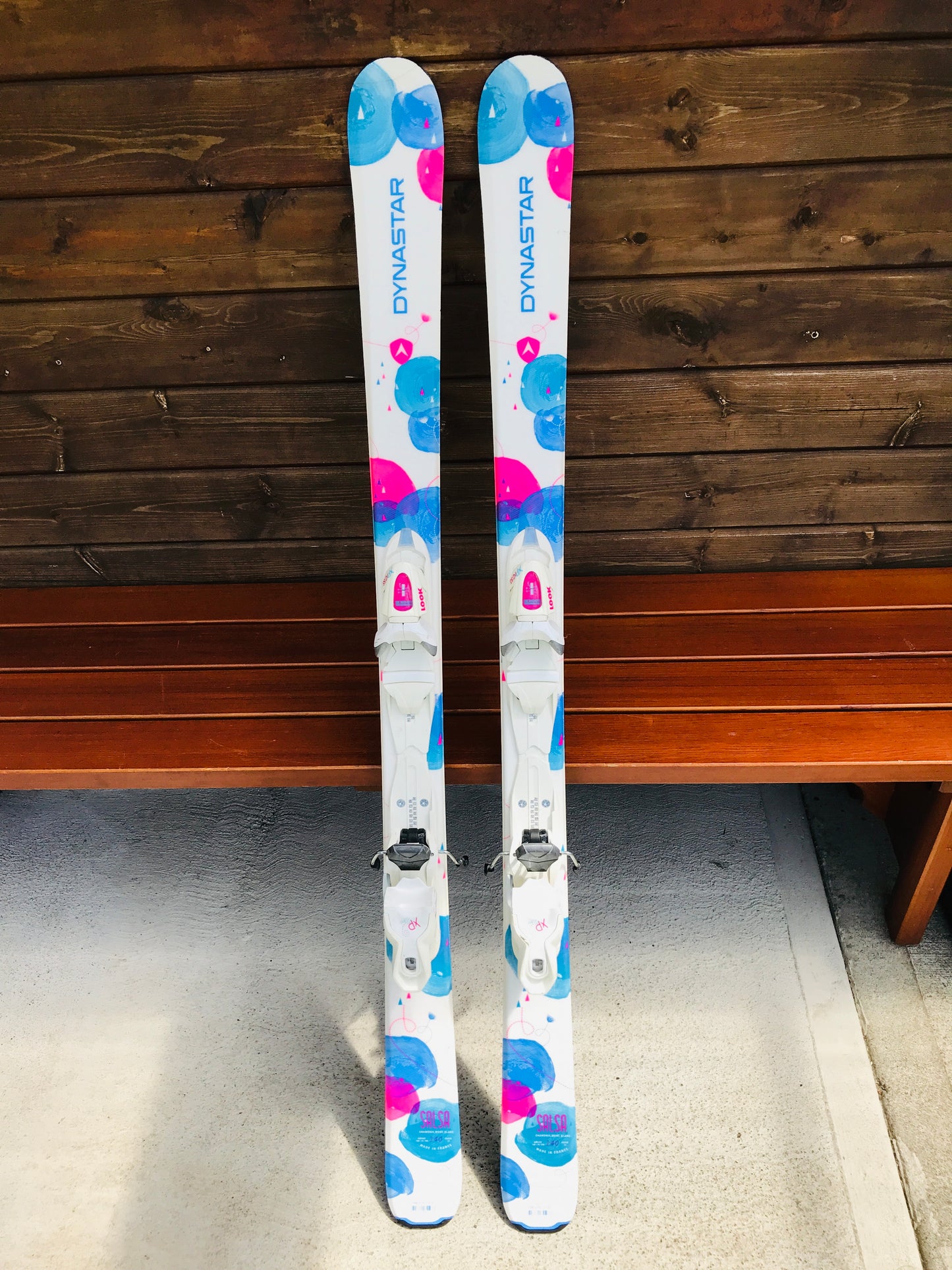 Ski 140 Dynaster Pink Blue Parabolic With Bindings