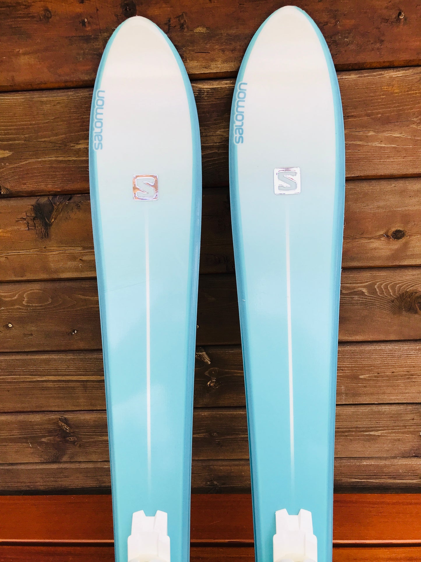 Ski 140 Salomon Aqua Blue Cream Parabolic With Binding