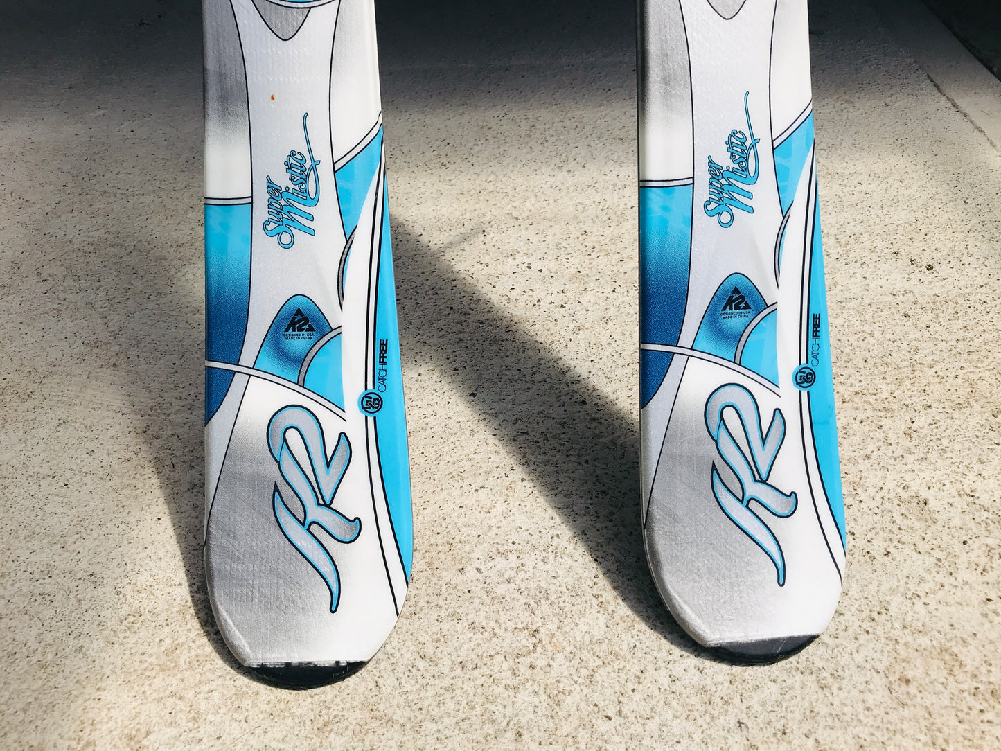 Ski 156 K-2 Aqua Blue Grey Parabolic With Bindings