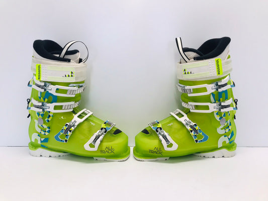 Ski Boots Mondo Size 25.5 Men's Size 7.5 Ladies Size 8.5 298 mmRossignol All Track Lime White Blue New