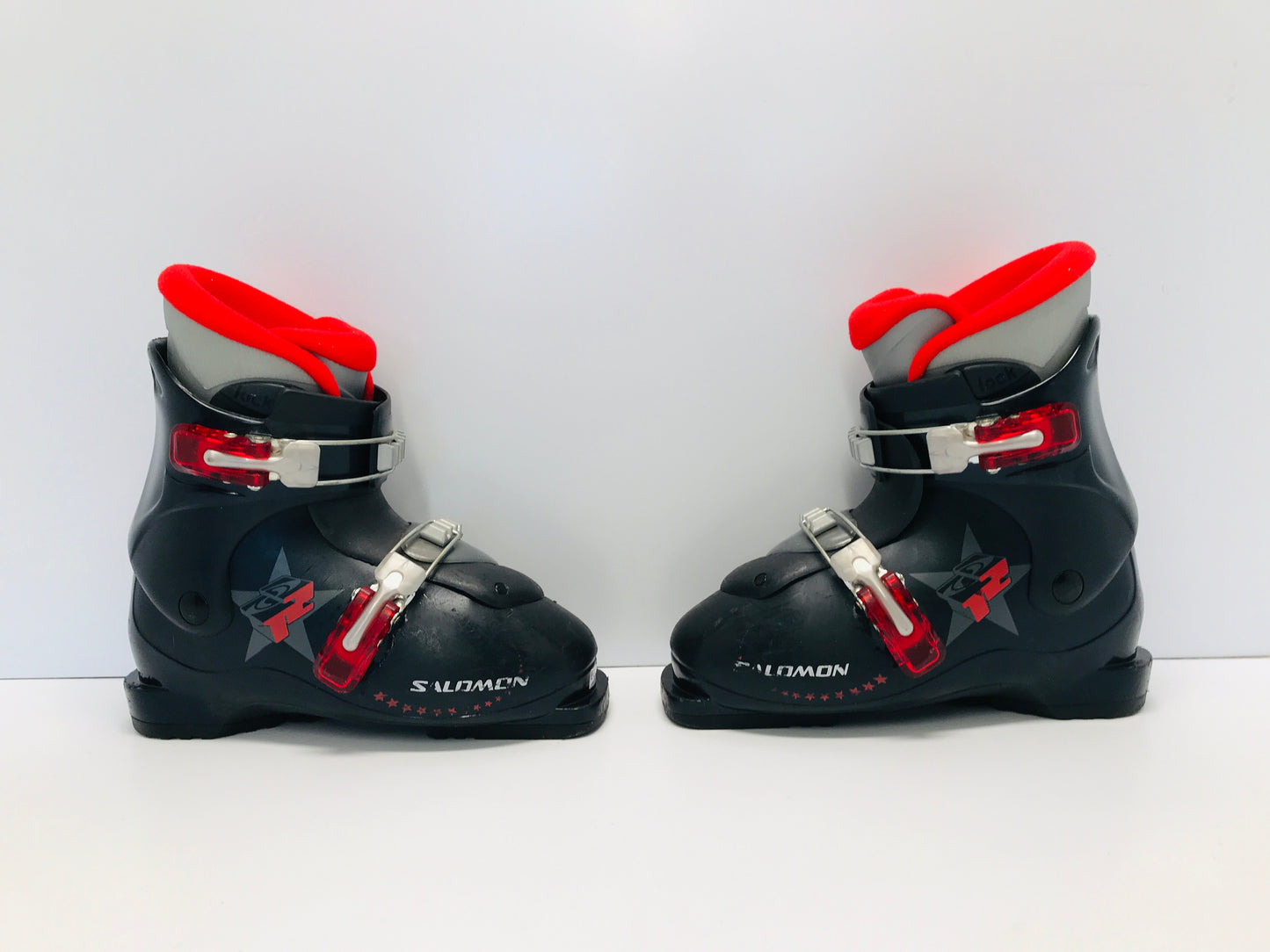 Ski Boots Mondo Size 21.0 Child Size 2 259mm Salomon Black White