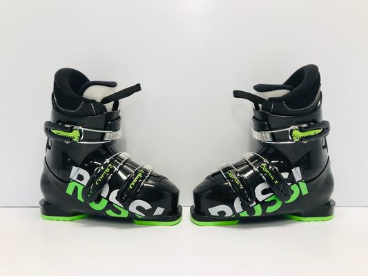 Ski Boots Mondo Size 21.5 Child Size 3.5-4 255mm Rossignol Comp Black Lime