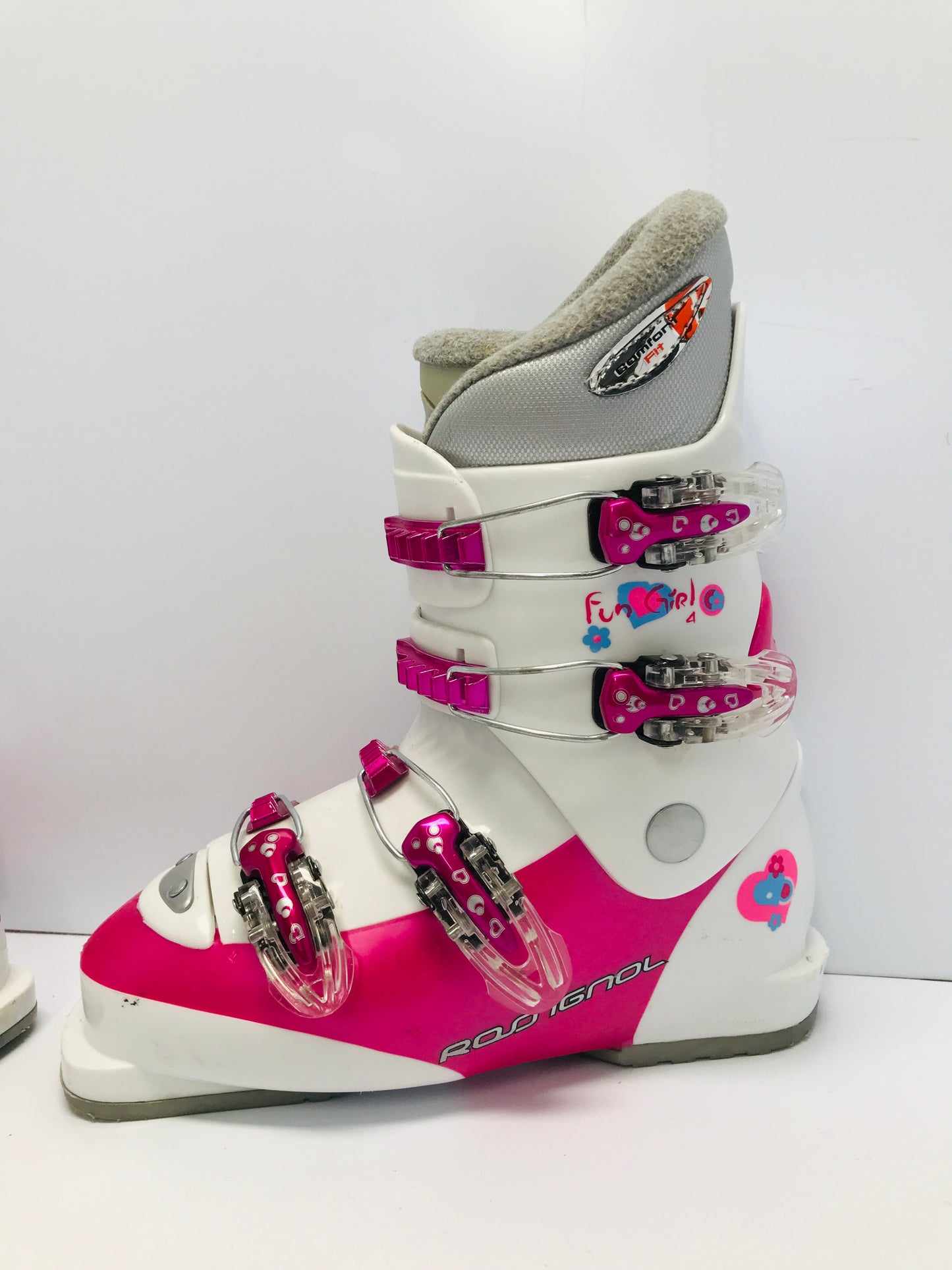 Ski Boots Mondo Size 23.5 Ladies Women's Size 6 Rossignol Pink White