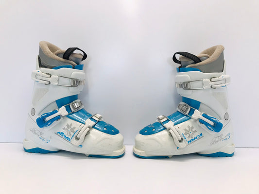 Ski Boots Mondo Size 24.5 Ladies Size 7.5 290 mm Noridica Blue White Some wear and scratches