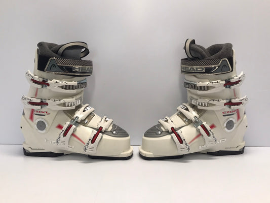 Ski Boots Mondo Size 25.5 Ladies Size 8.5 293 mm Head Soft Walk White Chrimson Red  New