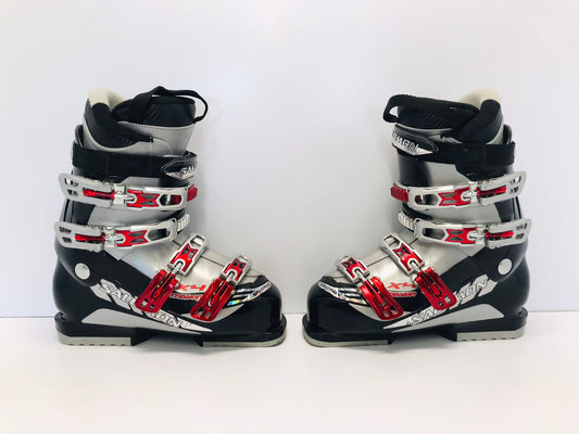 Ski Boots Mondo Size 25.5 Men's Size 7.5 Ladies Size 8.5  298 mm Salomon Mission Black Grey Red Excellent