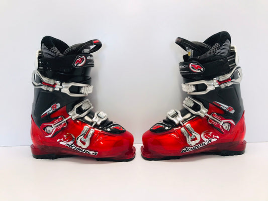 Ski Boots Mondo Size 25.5 Men's Size 7.5 ladies size 8.5  295 mm Nordica TransFire Red Black Like New