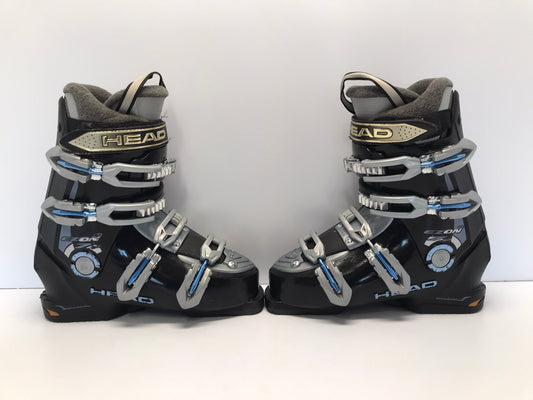 Ski Boots Mondo Size 26 Men's Size 8 Ladies Size 9 301mm Head Soft Walk Black Blue