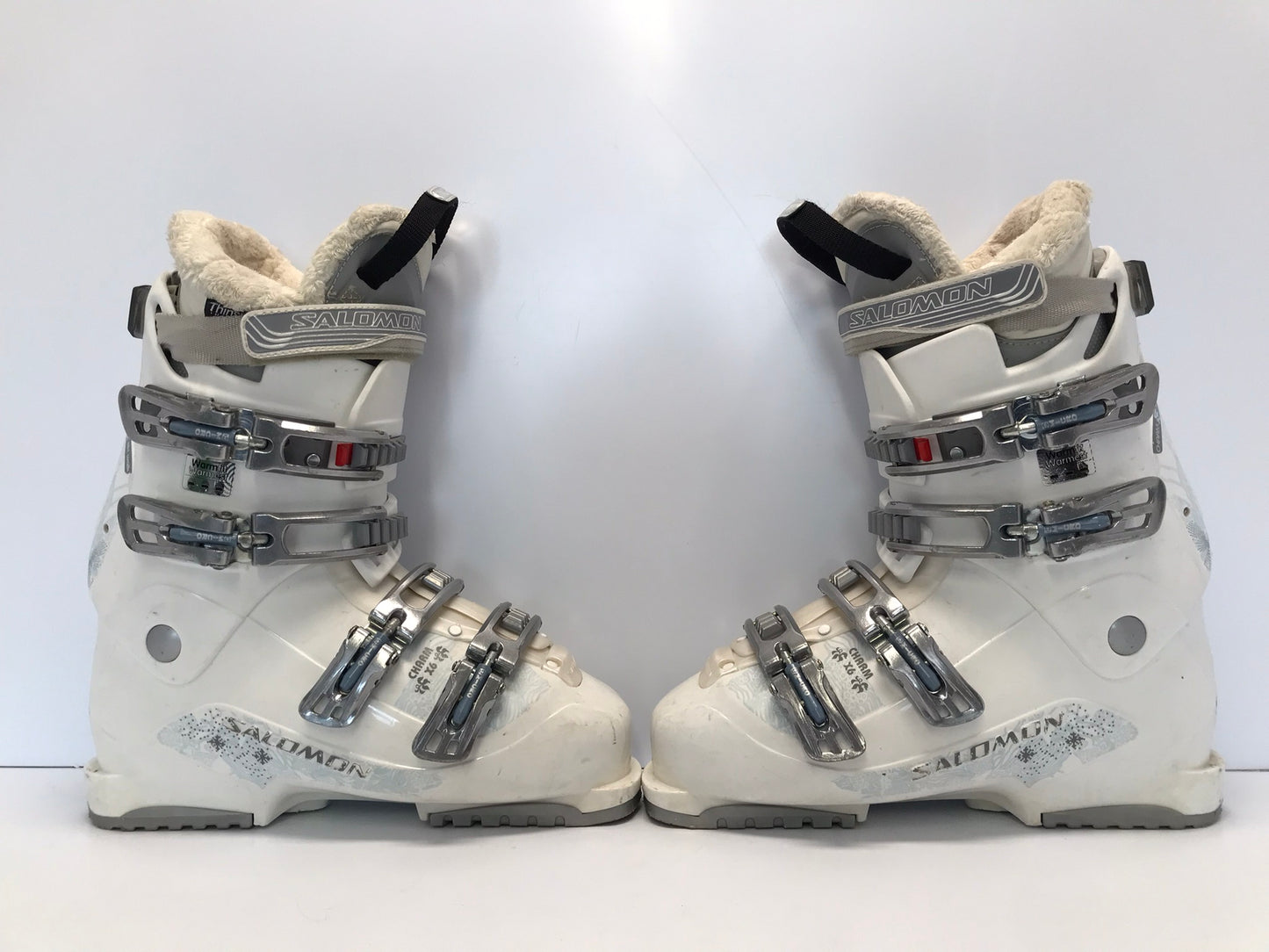 Ski Boots Mondo Size 27.5 Ladies Size 10 317mm Salomon Charm White Grey