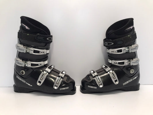 Ski Boots Mondo Size 27.5 Men's Size 9.5 Ladies Size 10.5 315 mm Head Black Grey Excellent