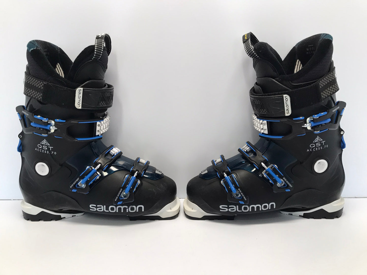 Ski Boots Mondo Size 27.5 Men's Size 9.5 Ladies Size 10.5 318mm Salomon Access .70 Black Blue New Demo Model