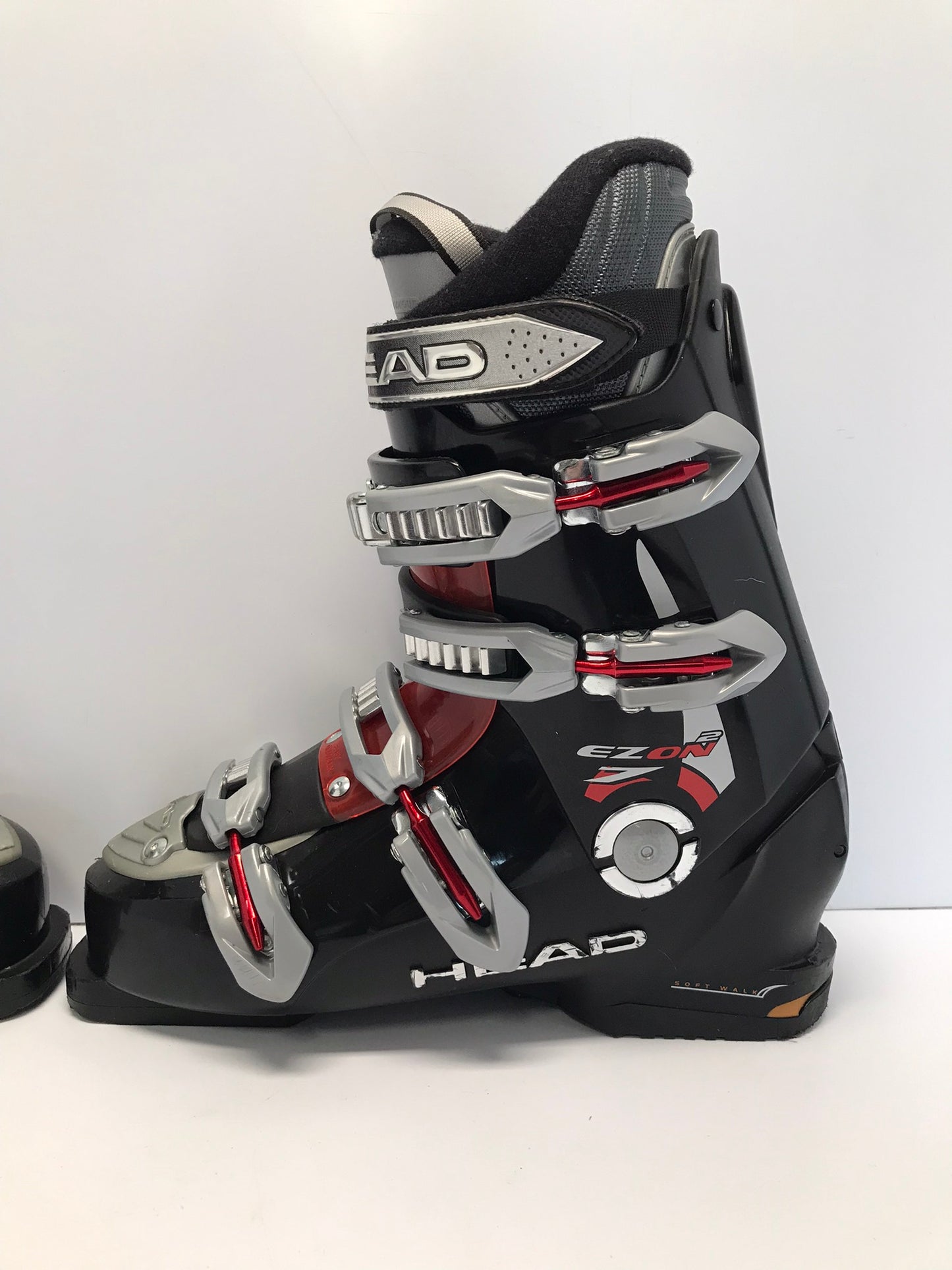 Ski Boots Mondo Size 27.5 Men's Size 9.5 Ladies Size 10.5 321mm Head Soft Walk Black Red Excellent