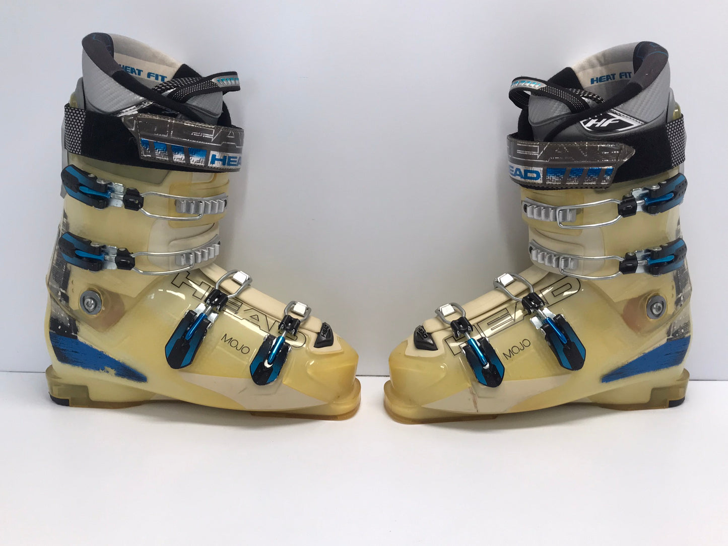 Ski Boots Mondo Size 28.5 Men's Size 10.5 327 mm Head Mojo Lime Denim Blue Worn Once 1 Hour Like New